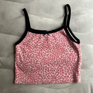 Pink cheetah brandy tank top